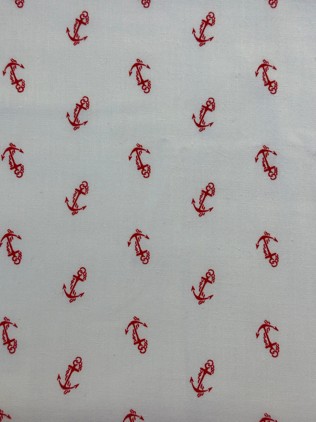 1980’s White with Red Anchor Novelty Print Fabric - (P141)