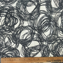 1960/70's Black and White Circle Scribbles Fabric - BTY