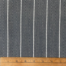 1970’s Grey Herringbone and White Stripe Suiting Fabric - BTY