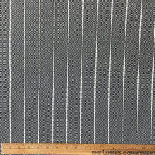 1970’s Grey Herringbone and White Stripe Suiting Fabric - BTY