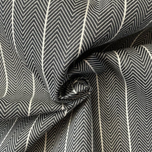 1970’s Grey Herringbone and White Stripe Suiting Fabric - BTY