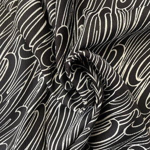 1970’s Black and White Squiggles Fabric