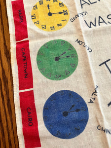 1960's Novelty "Washing up time" tea towel