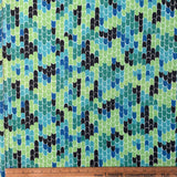 1960’s Blue, Teal and Green Fishscale Fabric - BTY