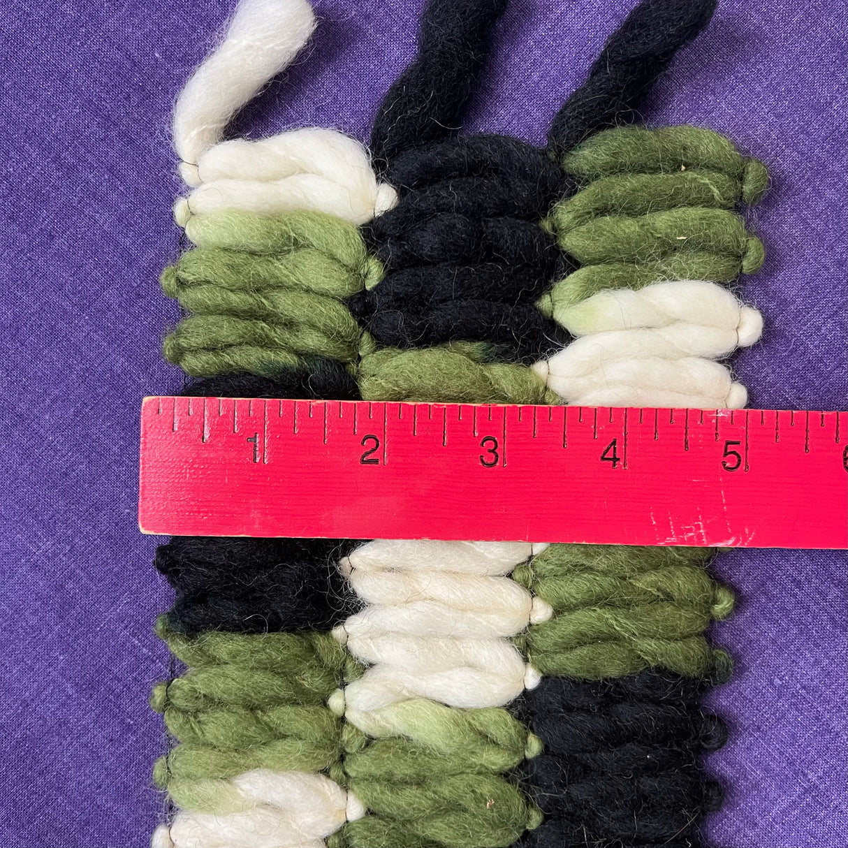 1970’s Extra Wide Wool Trim - Green/White/Black - BTY