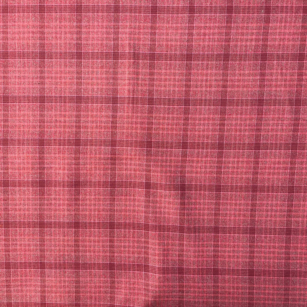 1970’s Red Plaid Flannel Fabric - BTY