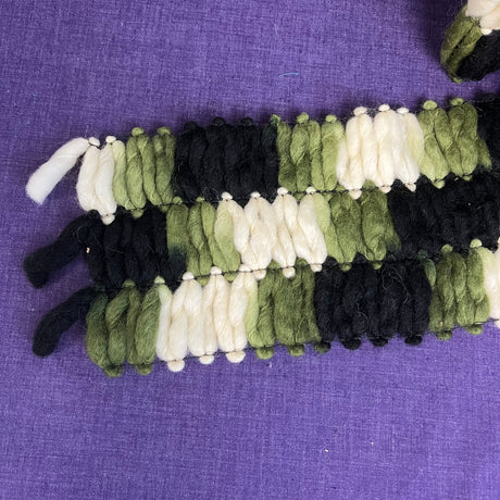 1970’s Extra Wide Wool Trim - Green/White/Black - BTY