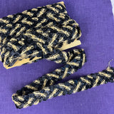 1970’s Black and Tan Braided Bag or Hat Making Material