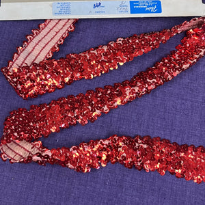 1970’s Red Sequin Trim - 1.5" - BTY