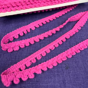 1970’s Bright Pink Edge Trim - Acrylic - BTY