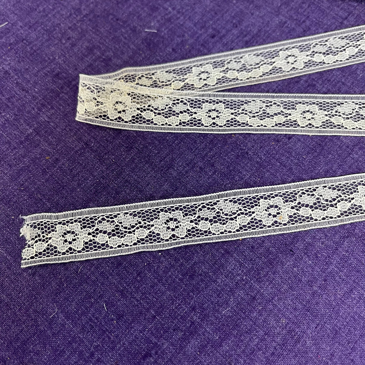 1970’s Cream Floral Hem Tape/Lace - 3/4” - Polyester- BTY