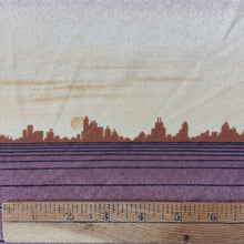 1970’s Purple and Brown Skyline Novelty Print Fabric - BTY