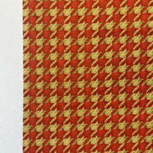 1970’s Orange and Mustard Yellow Houndstooth Print Fabric - BTY