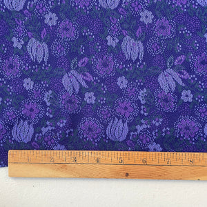 1970’s Purple Floral Double Knit Polyester - BTY