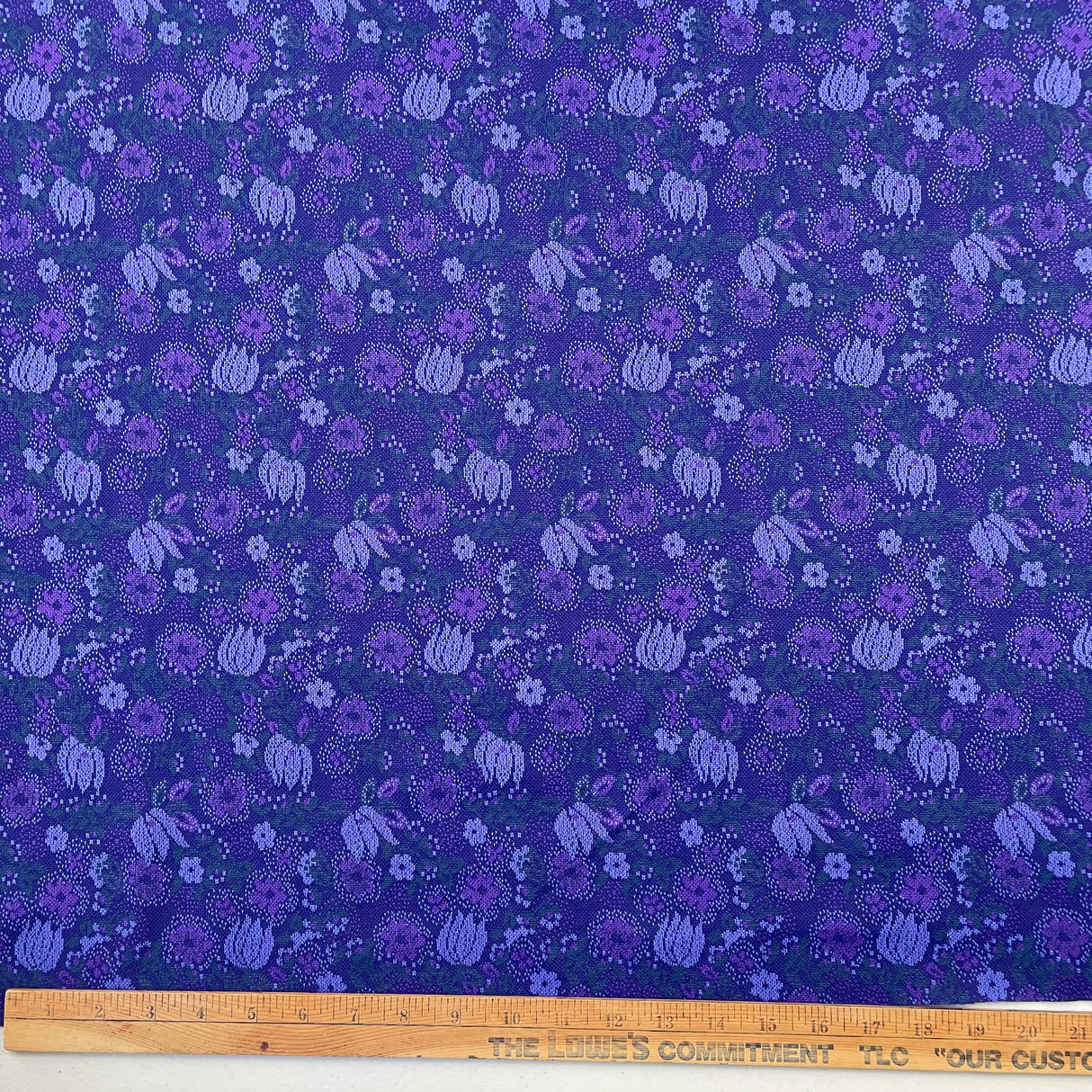 1970’s Purple Floral Double Knit Polyester - BTY