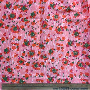 1970’s Pink Floral Acetate Fabric