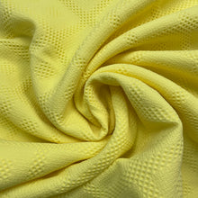 1970's Bright Yellow Waffle Weave with Diamond Fabric