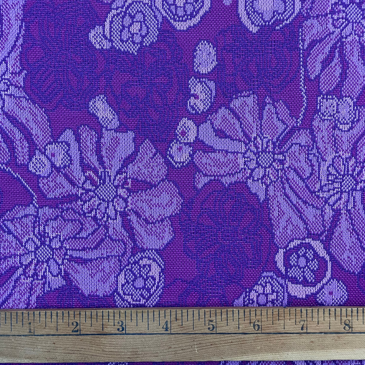 1970’s Purple Floral Double Knit Polyester - BTY