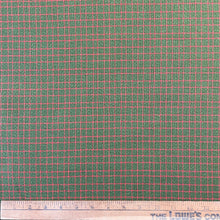 1970’s Army Green and Red plaid Rayon Blend Fabric - BTY