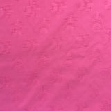 1970's Bright Pink Waffle Weave with Florals Fabric - BTY