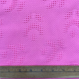 1970's Bright Pink Waffle Weave with Florals Fabric - BTY