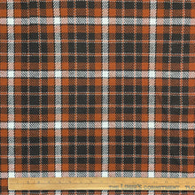 1970’s Brown and Black Plaid Backed Fabric - BTY
