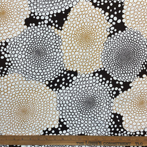1970’s Brown and Light Brown Dot Abstract Print Fabric - BTY