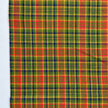 1970's Red, Yellow, Navy Blue and Green Plaid Fabric - BTY