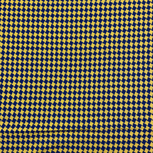 1970’s Navy Blue and Yellow Diamond Acrylic Backed Fabric - BTY