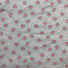 1960’s Blue with Pink Floral bundles flannel Fabric - BTY