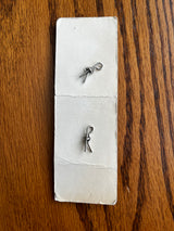 1970’s Le Chic Dark Grey Plastic Shank Buttons - set of 2 - on card