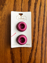 1960’s La Mode Purple and Pink Tall Plastic Buttons - on card