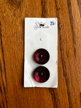1960’s Buttons by Schwanda Red Carved Plastic Buttons - on card