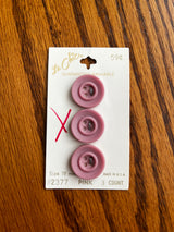 1970’s Le Chic Dusty Pink Carved Plastic Buttons - on card