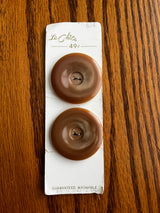 1970’s Le Chic Light Brown Opalescent Plastic Buttons - on card