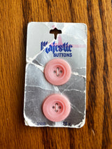 1970’s Majestic Light Pink Carved Plastic Buttons - on card