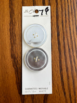 1970’s Le Chic White Opalescent Plastic Buttons - on card