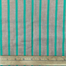 1970’s Green and Brown Striped Fabric - Cotton blend - BTY