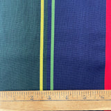 1960’s Navy and Hunter Green with Red and Yellow Stripe Fabric - Cotton - BTY (S34)