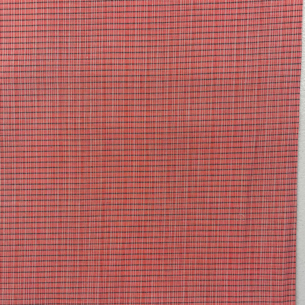 1960’s Pink and Grey Stripe Fabric - Cotton - BTY