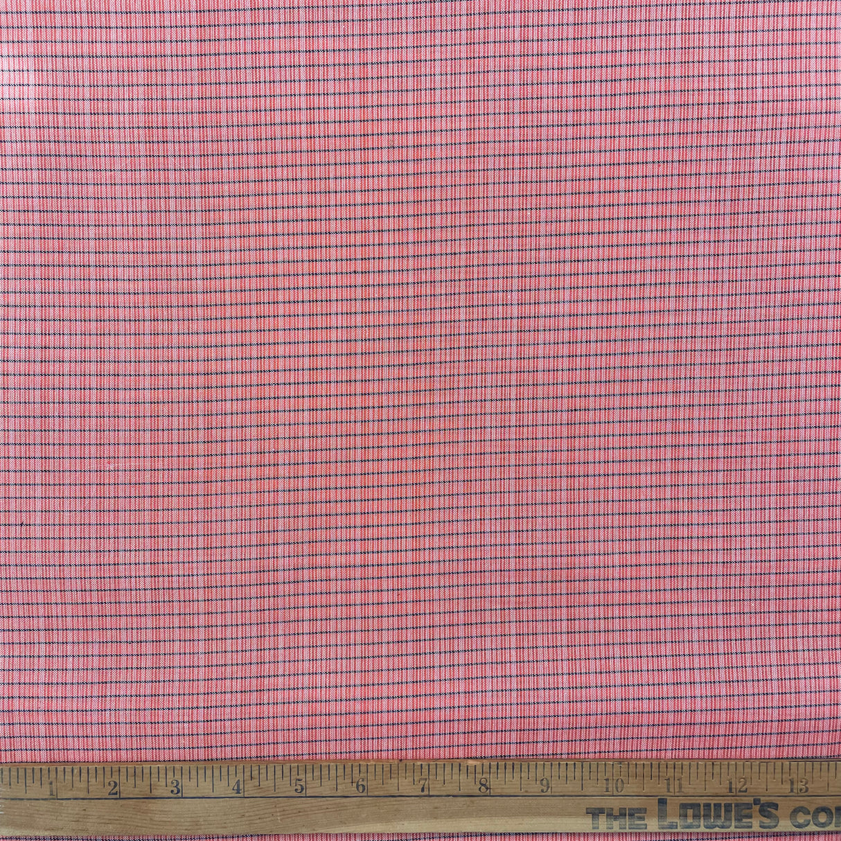 1960’s Pink and Grey Stripe Fabric - Cotton - BTY (S4)