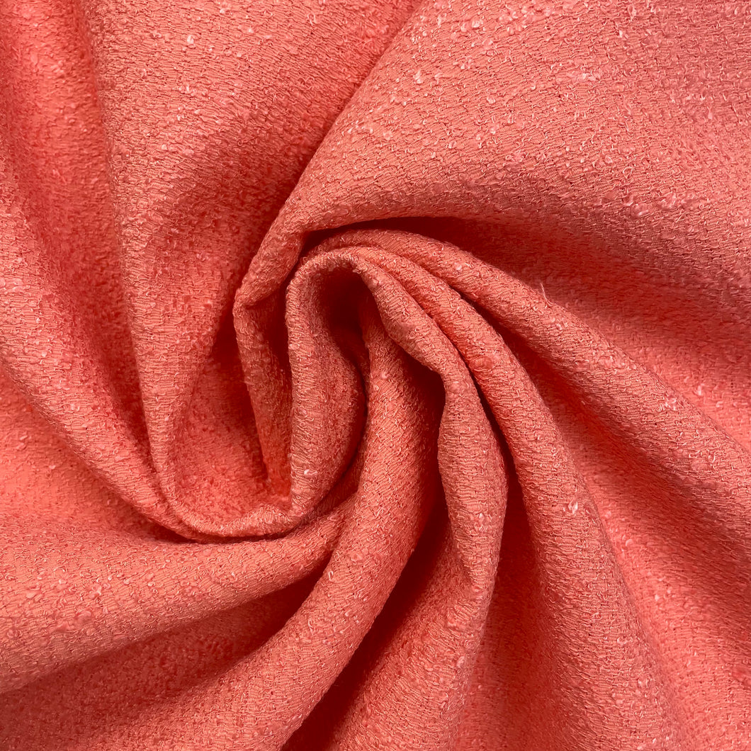 1970’s Apricot Slubby Textured Fabric - Rayon and Acetate - Cohama - BTY