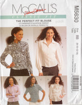 2000's McCall's Button Up Top in 5 Styles Pattern - Bust 31.5-36" - No. M5630
