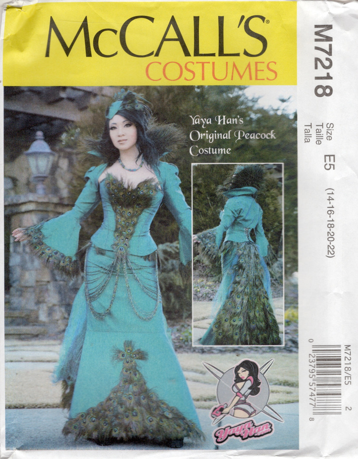 2010's McCall's Yaya Han Peacock Costume Pattern - Bust 30.5-44" - No. M7218