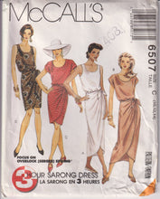 1990's McCall's Mock Sarong Dress in Two Lengths Pattern - Bust 32.5-34-36" - No. 6507