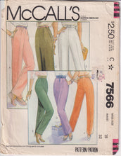 1980's McCall's Tapered Pants with two leg widths - Waist 32" - No. 7566