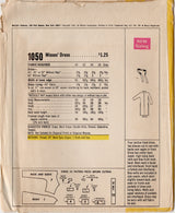 1960's McCall's New York Designer Tunic Dress with Stand Collar - Pauline Trigère - Bust 38" - No. N/1050