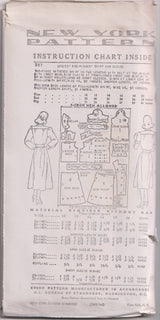 1940's New York Gathered Skirt and Button Up Pin Tuck Blouse Pattern - Bust 30-34" - No. 227