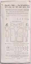 1940's New York Front Closing Dress with Shaped Yokes - Bust 31-35" - No. 159