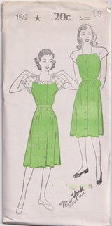 1940's New York Front Closing Dress with Shaped Yokes - Bust 31-35" - No. 159